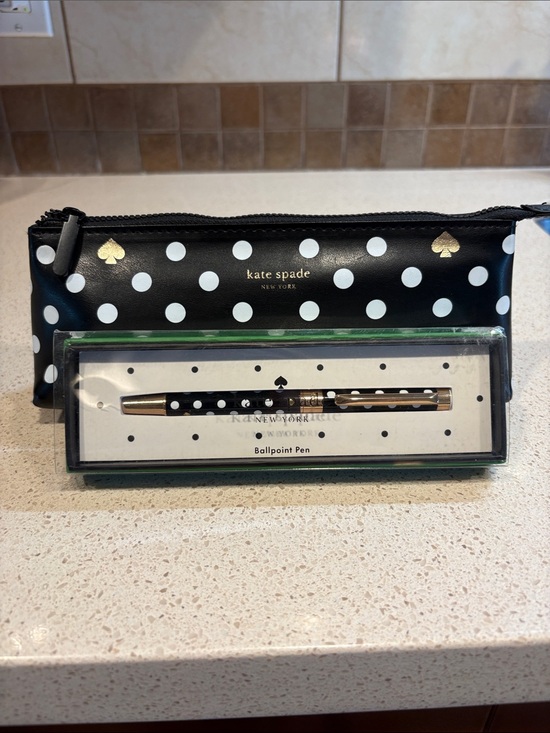 kate spade Handbags - kate spade NWT black & white polka dot pen with matching pouch